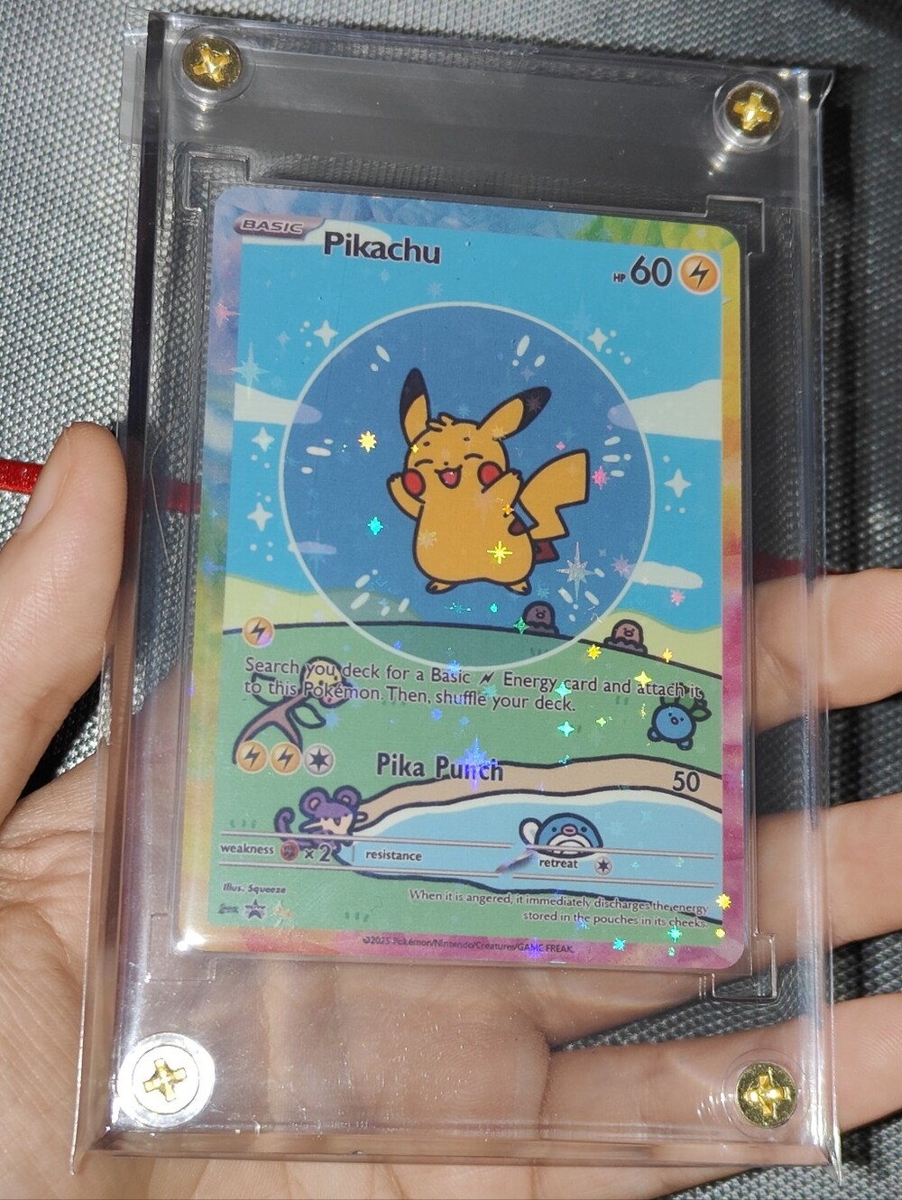 Pikachu Chibi Bubble holo display encased Pokémon Doujin Unofficial card Chinese